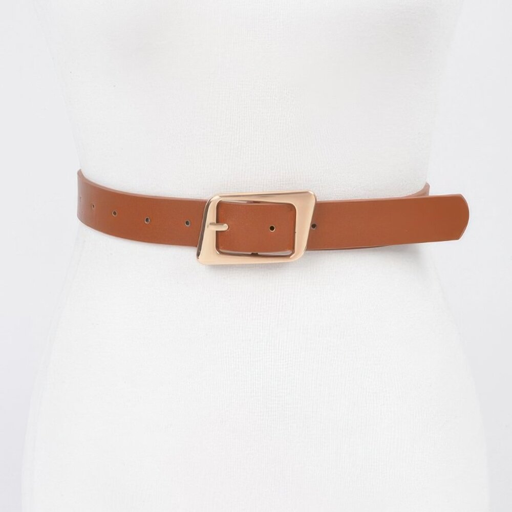 Faux Leather Metal Buckle Belt